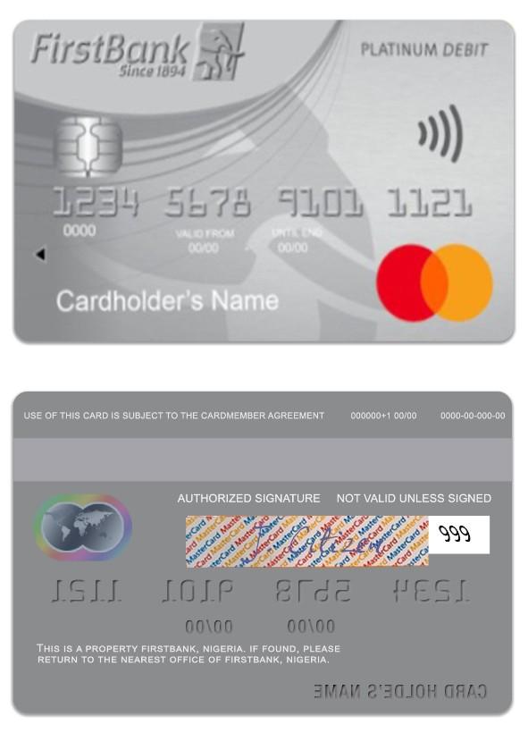 Nigeria FirstBank platinum debit mastercard